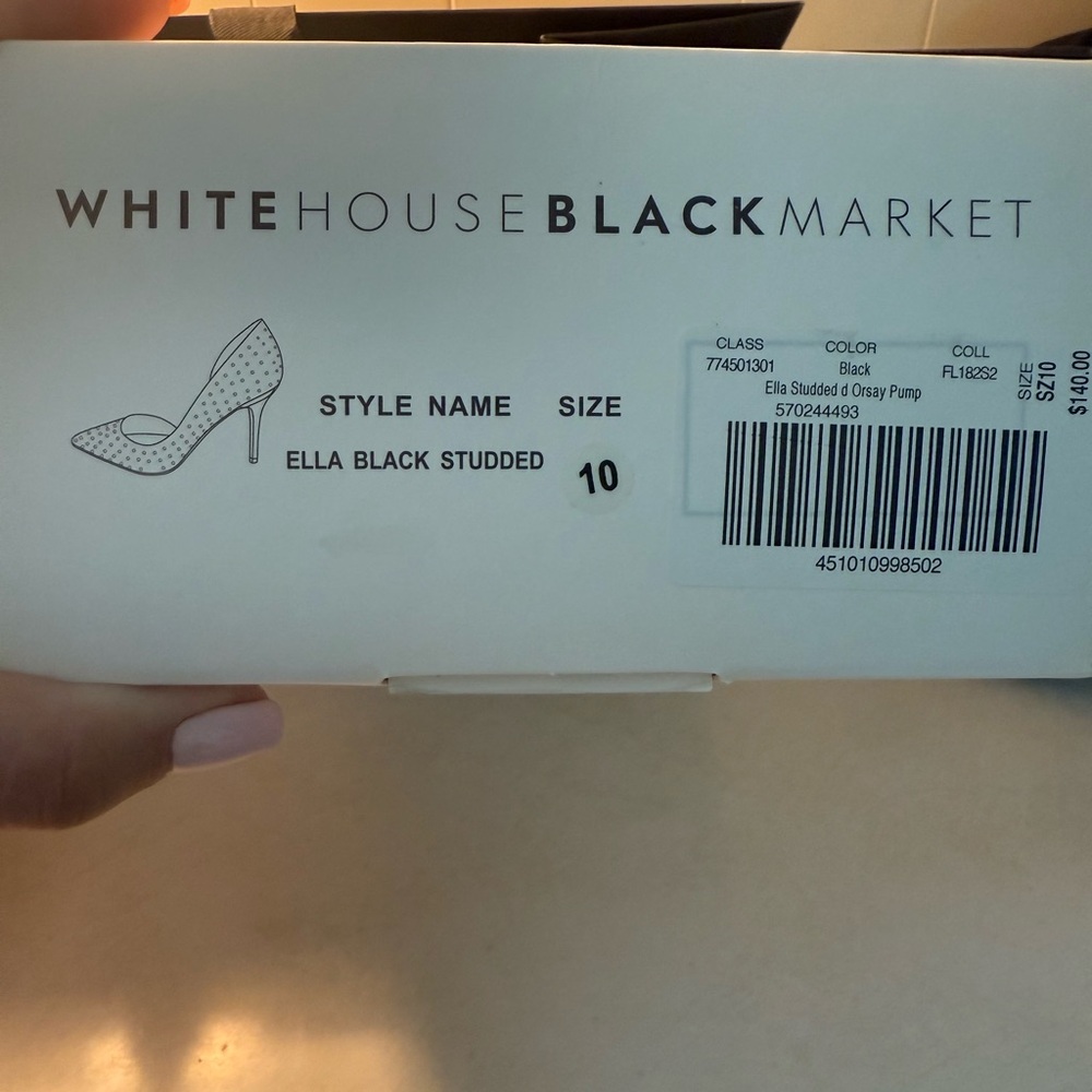 White House Black Market Black Glitter Heels - Picture 9 of 9